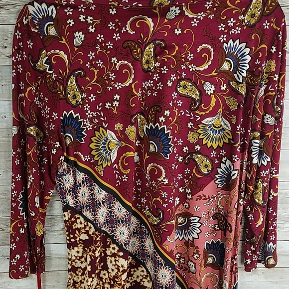 NWT, Ruby Red, 0171,Red Floral boat neck Top.Sz PM - Picture 5 of 5